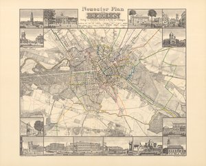Carte historique de Berlin, publiée par Verlag von Gebrueder Rocca, Berlin 1838