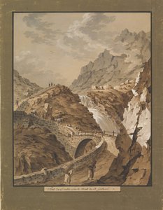 Pont du Diable vers la montagne du Gothard en Suisse