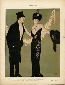 Illustration de Xavier Gose (1876-1915) dans Le Lire, 06/02/09 - Bons amis - Amour, Mode, Fleurs