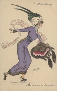 Jolie fille, habillée de manière extravagante, faisant du roller - Xavier Sager