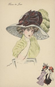 Reine du Jour, jolie fille avec un grand chapeau