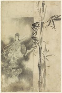 Déesse trônant sur un dragon et une tige de bambou - Yamamoto Shinryo Baiitsu