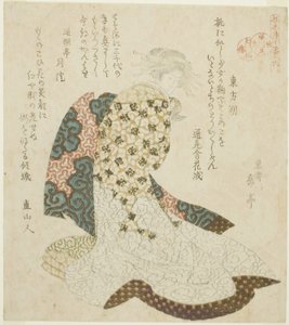 Dongfang Shuo (Tohosaku), de la série "Vies des immortels taoïstes parodiées par des courtisanes - Une série de sept (Keisei mitate ressenden, nanaban no uchi)" - Yashima Gakutei