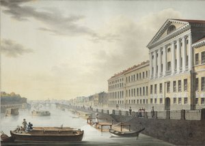 Vue de la rivière Fontanka depuis le pont Izmailovsky, 1820-1823 - Yermolai Ivanovich Yesakov