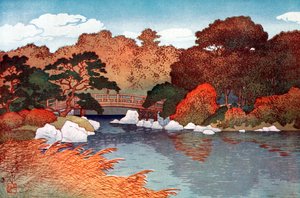 Automne dans le jardin des cent fleurs à Muko-Jima, vers 1900-1950
