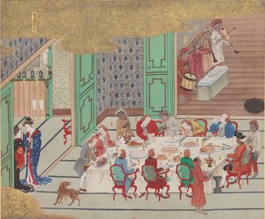 Banquet hollandais, Nagasaki veille de Noël, de Bankan-zu, 1797