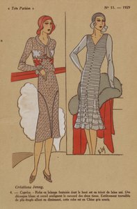Très Parisien, 1929, No. 11: Créations Jenny. / 4. - Caprice. - Robe en lainage... - Y.v. Luq
