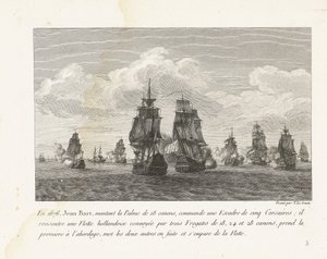 Jean Bart attaque une flotte hollandaise avec son escadre, 1676 - Yves Marie Le Gouaz