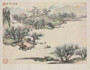 Album de paysages dans divers styles: Labour de printemps - Zha Shibiao