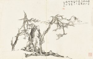 Paysages et Fleurs, album de six feuilles - Zhu da Bada Shanren