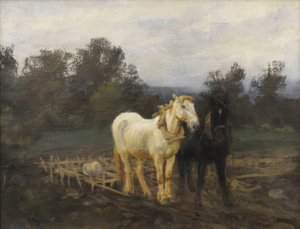 Chevaux avec herse, début du XXe siècle - Zigmas Petravičius
