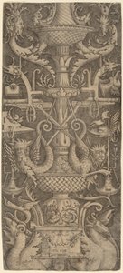 Panneau ornemental avec dragons, masques et instruments de guerre, vers 1505 - Zoan Andrea
