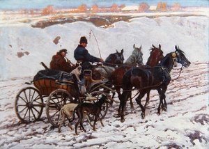 Carrosse tiré par des chevaux - Zygmunt Rozwadowski