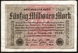 Billet de 50 millions de marks, Allemagne