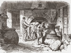 Une boulangerie romaine, Pompéi, Italie - . .