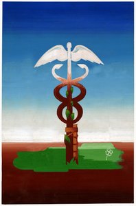 Un caducée, vers 1930 - . .