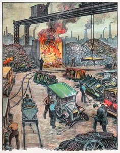 Décharge de voiture aux États-Unis, 1924 (illustration) - . .
