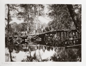 Un pont militaire sur le Chickahominy, Virginie, États-Unis, vers 1862