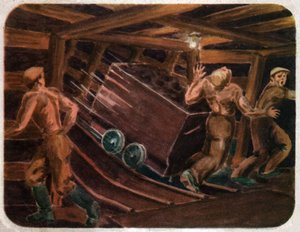 Accident dans une mine, vers 1950