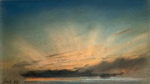 Lueur ambrée avec rayons crépusculaires, septembre 1885 - Frederick (attr. to) Barnard
