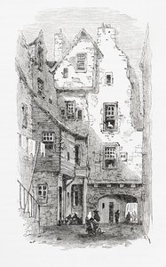 Une vieille ruelle, Canongate, Édimbourg, Écosse