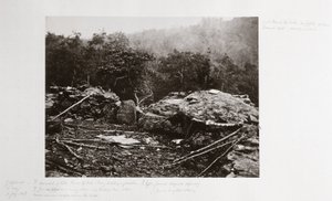 Fortifications sur Little Round Top Hill, Gettysburg, Pennsylvanie, juillet 1863 - Ferdinand Georg Waldmuller