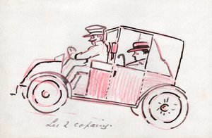 Voiture avec chauffeur, vers 1910 - . .