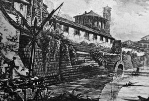 Cloaca Maxima et Temple de Vesta ou Hercule Victor, gravure de Giovanni Battista Piranesi (1720-1778), Italie