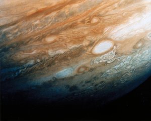 Gros plan des motifs nuageux de Jupiter