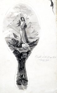 Conception pour un dos de miroir avec Vénus dans sa coquille, vers 1870-1875