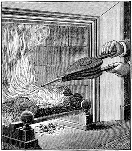 Feu dans une cheminée : Un soufflet attise la flamme - . .