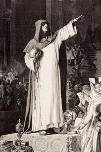 Girolamo Savonarola (1452 – 1498), frère dominicain italien prêchant contre l