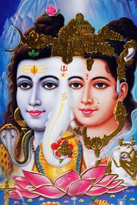 Le dieu hindou Shiva et la déesse Parvathi - . .