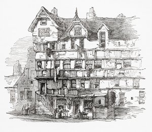 Maisons dans la High Street, Édimbourg, Écosse - . .