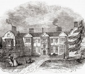 Ladye Place, Hurley, Berkshire, Angleterre, vue ici au début du 19ème siècle