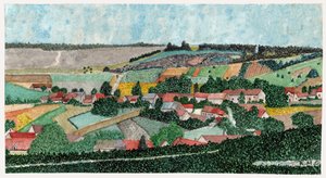 Paysage dans la campagne française, ca 1950