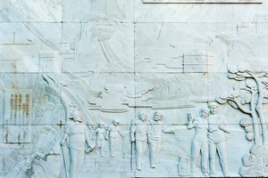 Relief en marbre représentant des personnes ; Grande Muraille ; section Jinshanling ; République populaire de Chine - Frederick (attr. to) Barnard