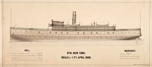 Plans du navire à vapeur New York (1889) - . .