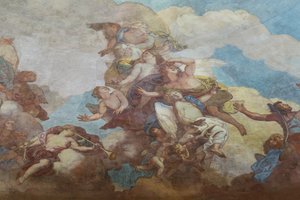 Peinture du couple du dôme des Invalides (1670), Paris (photographie) - . .