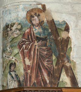 Église paroissiale (Parochiekerk Onze-Lieve-Vrouw). Intérieur. Le chœur. Peinture murale. - . .