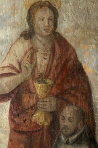 Église paroissiale. Intérieur. Le chœur. Peinture murale. - . .