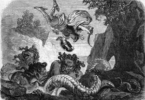 Persée combattant la Gorgone - . .