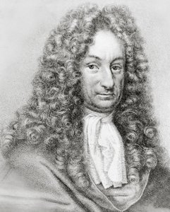 Portrait de Gottfried Wilhelm von Leibniz (1646-1716), mathématicien, philosophe et scientifique allemand, gravure