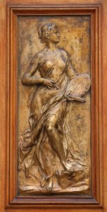 Détail sculpté de La villa Lumière, Évian, 2019