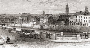 Shandon par la rivière Lee, comté de Cork, Irlande à la fin du XIXe siècle, de Notre propre pays publié en 1898 - Ferdinand Georg Waldmuller