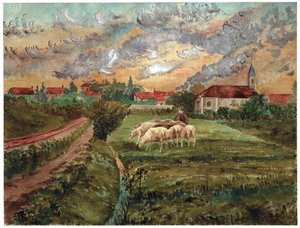 Troupeau de moutons, vers 1910 - . .