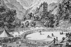 Suisse Unspunnenfest 1805 (photo n/b)
