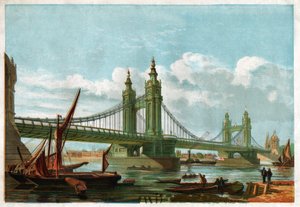 Le Pont de Chelsea, Londres. Vers 1860