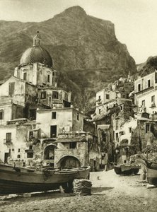 La ville des pêcheurs de Positano, sur la côte amalfitaine près de Naples - Ferdinand Georg Waldmuller