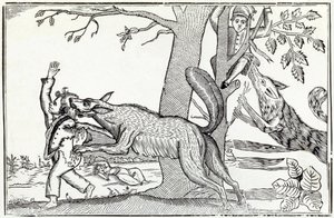 Le loup vers 1820 (gravure) - . .